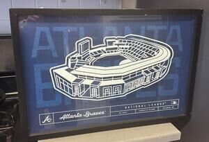 Atlanta Braves Truist Park Stadium Blueprint Framed Wall Art MLB Open Road Brand